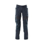 Broek met kniezakken, broek met stretch inzetstukken, zwartblauw