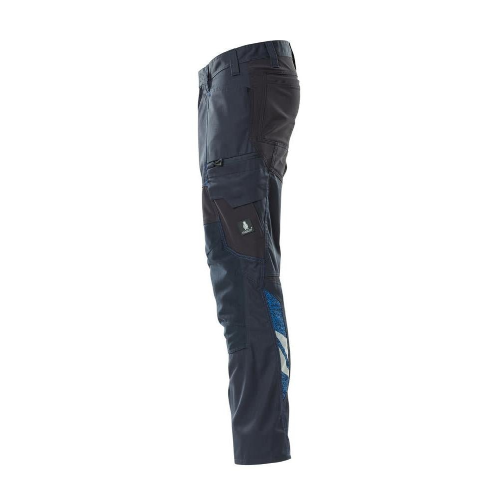 Broek met kniezakken, broek met stretch inzetstukken, zwartblauw