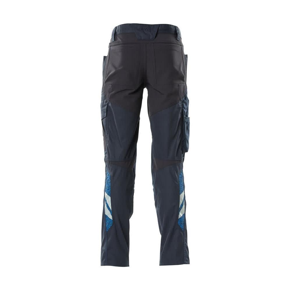 Broek met kniezakken, broek met stretch inzetstukken, zwartblauw
