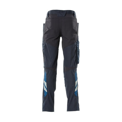 Broek met kniezakken, broek met stretch inzetstukken, zwartblauw