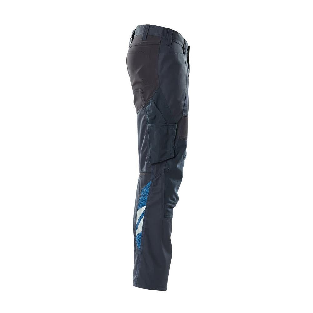 Broek met kniezakken, broek met stretch inzetstukken, zwartblauw
