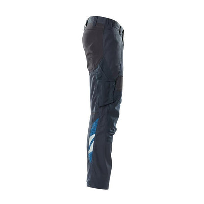 Broek met kniezakken, broek met stretch inzetstukken, zwartblauw