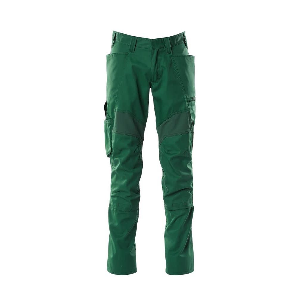 Broek met kniezakken, broek met stretch inzetstukken, groen