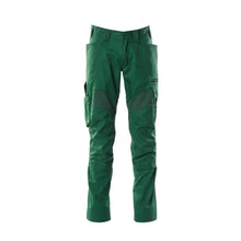 Broek met kniezakken, broek met stretch inzetstukken, groen