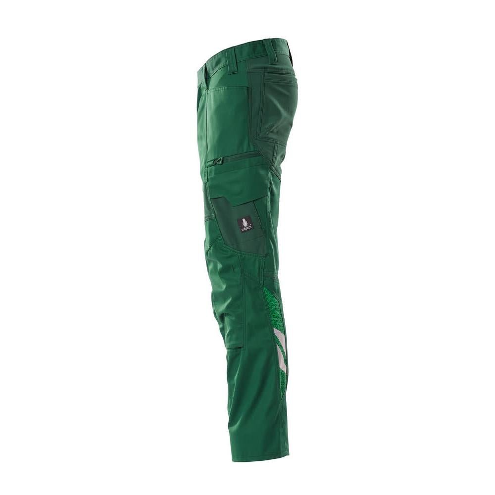 Broek met kniezakken, broek met stretch inzetstukken, groen