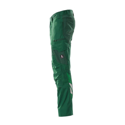 Broek met kniezakken, broek met stretch inzetstukken, groen