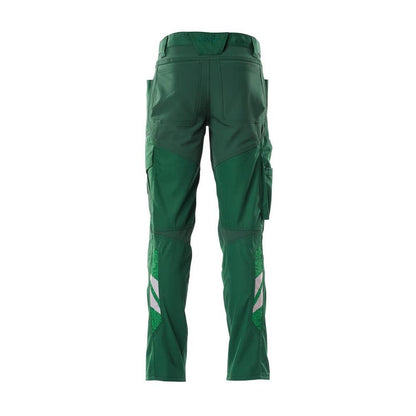 Broek met kniezakken, broek met stretch inzetstukken, groen