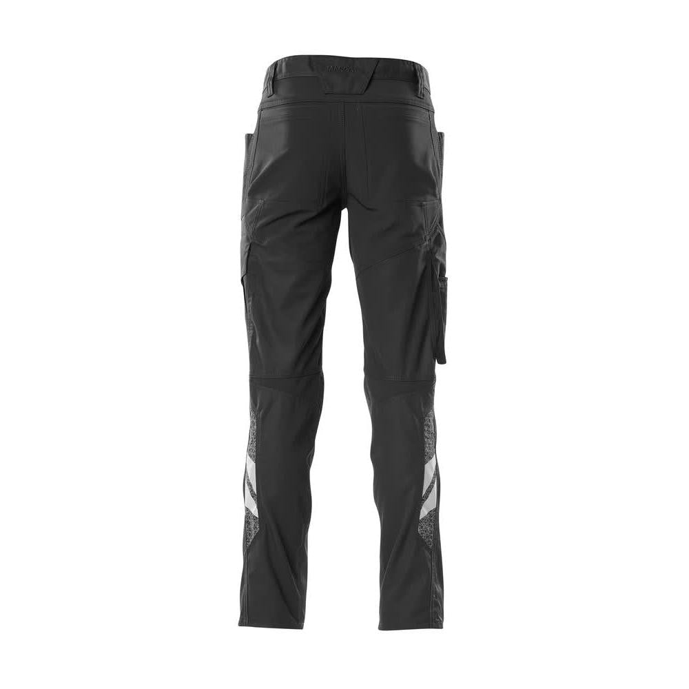 Broek met kniezakken, broek met stretch inzetstukken, zwart