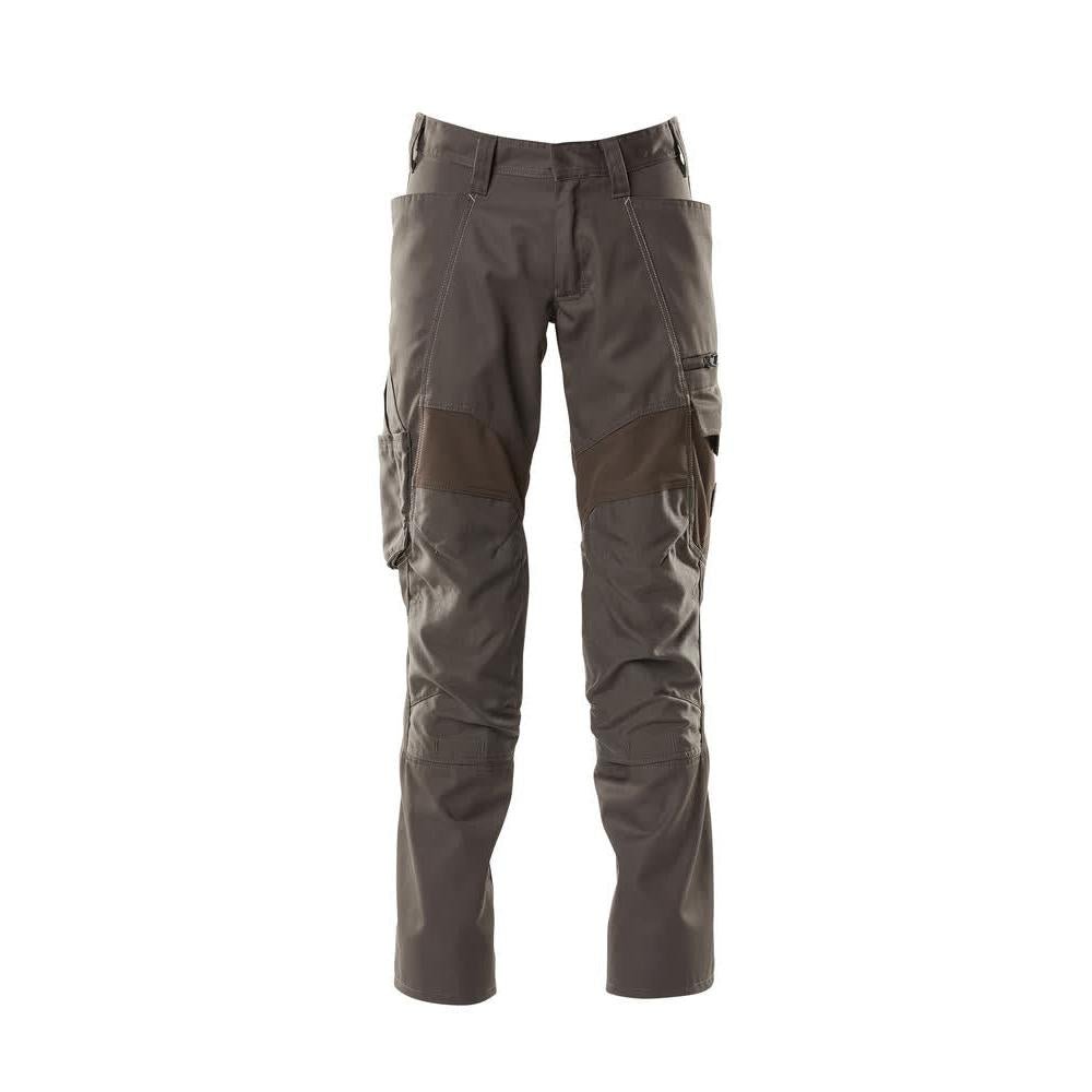 Broek met kniezakken, broek met stretch inzetstukken, donker antraciet