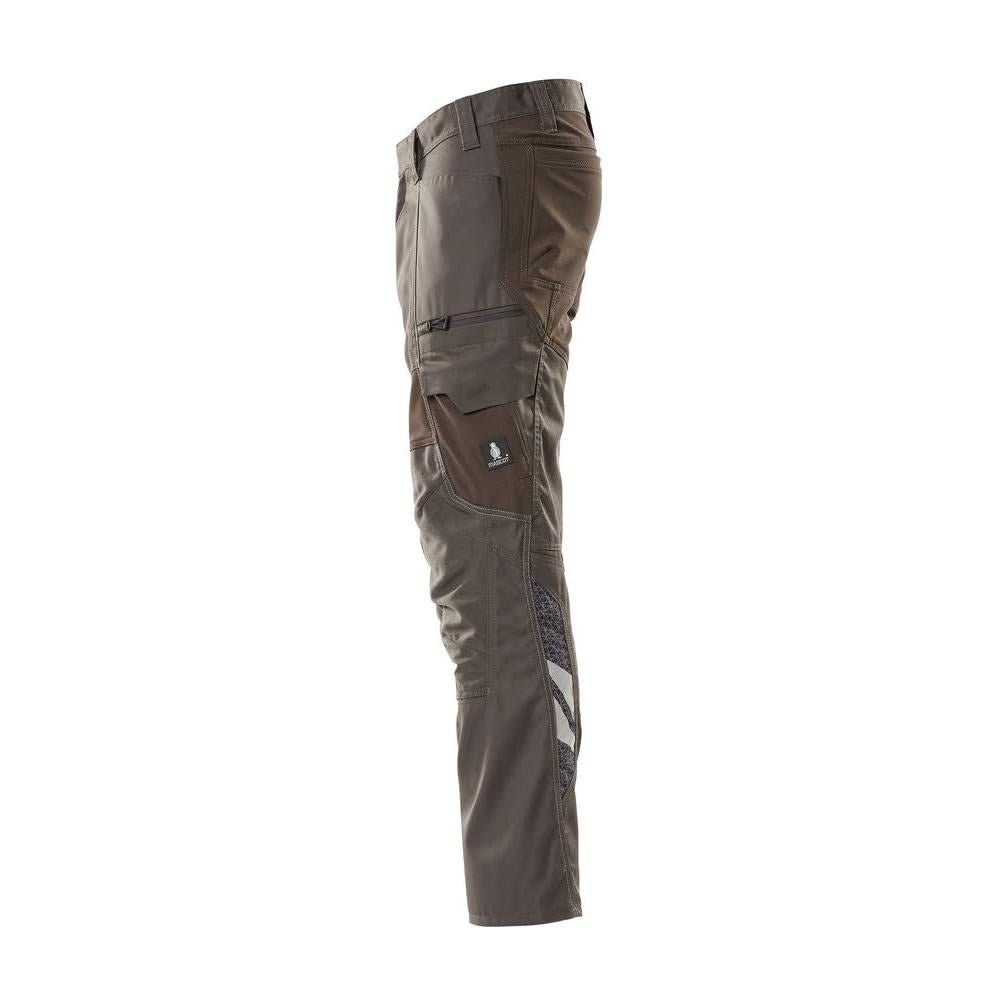 Broek met kniezakken, broek met stretch inzetstukken, donker antraciet