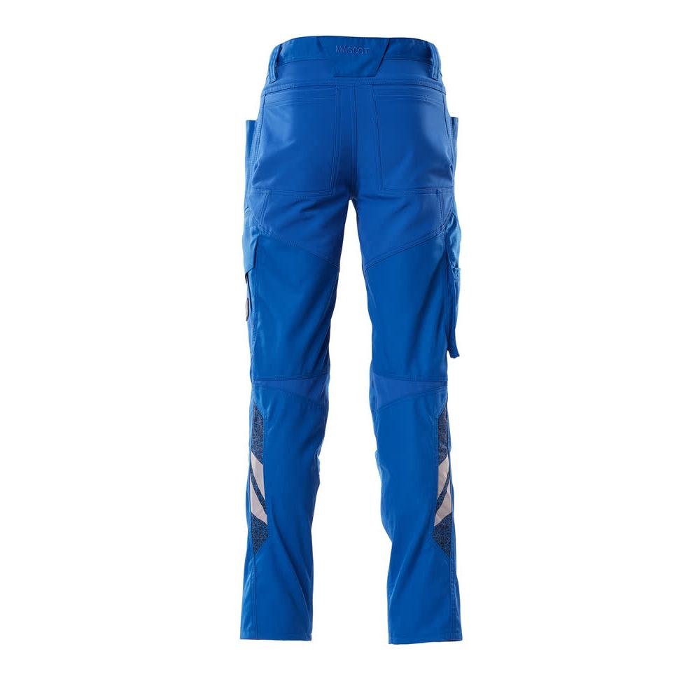 Broek met kniezakken, broek met stretch inzetstukken, azuurblauw