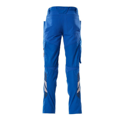 Broek met kniezakken, broek met stretch inzetstukken, azuurblauw