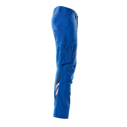 Broek met kniezakken, broek met stretch inzetstukken, azuurblauw