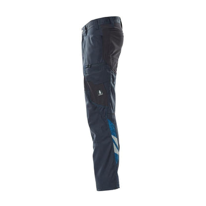 Broek, dijbeenzakken, broek met stretch inzetstukken, zwartblauw
