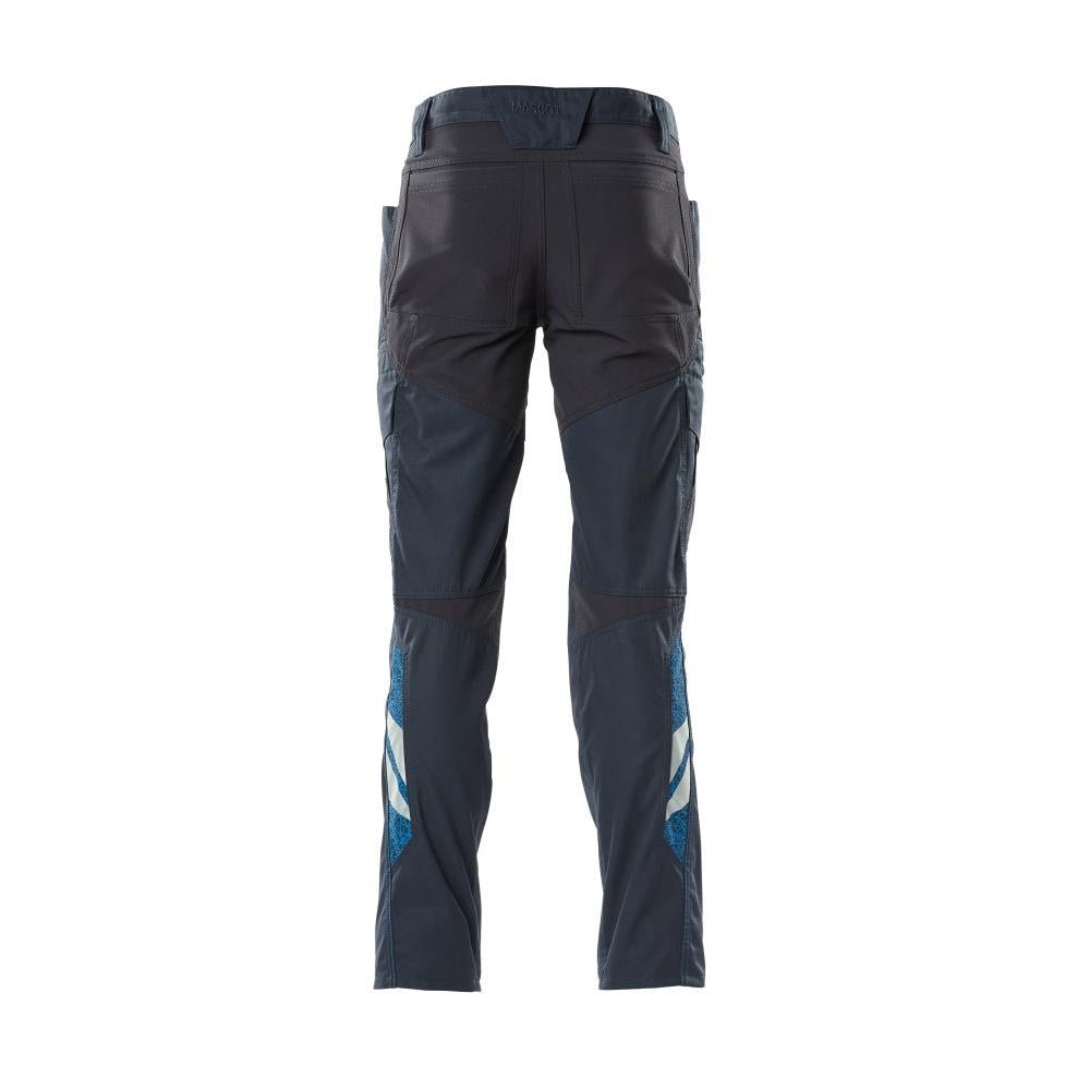 Broek, dijbeenzakken, broek met stretch inzetstukken, zwartblauw