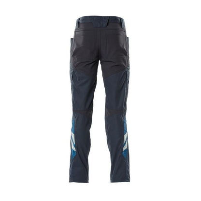 Broek, dijbeenzakken, broek met stretch inzetstukken, zwartblauw