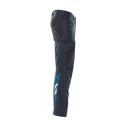 Broek, dijbeenzakken, broek met stretch inzetstukken, zwartblauw