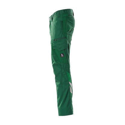 Broek, dijbeenzakken, broek met stretch inzetstukken, groen