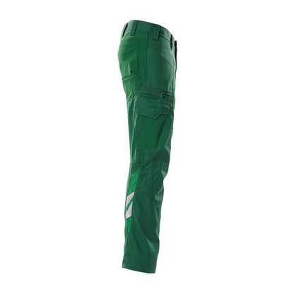 Broek, dijbeenzakken, broek met stretch inzetstukken, groen