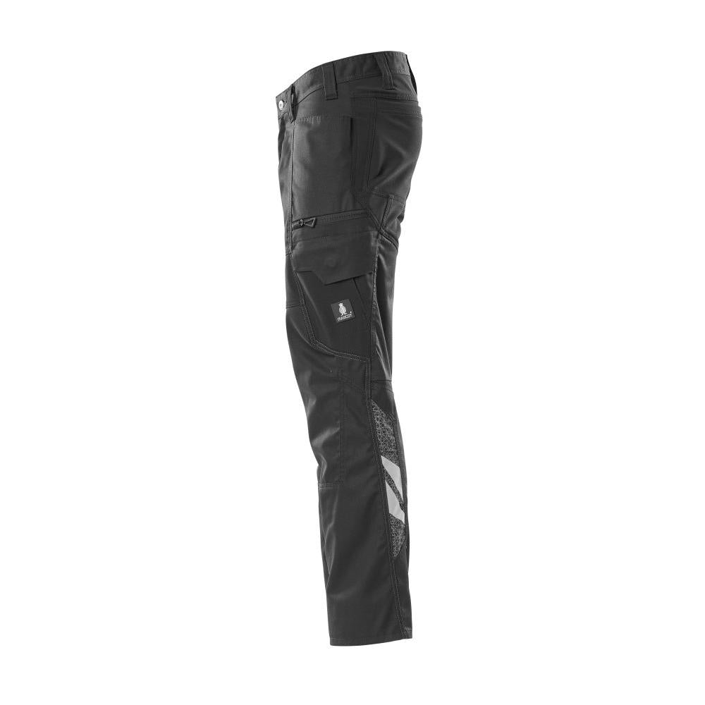 Broek, dijbeenzakken, broek met stretch inzetstukken, zwart