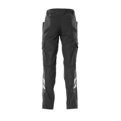 Broek, dijbeenzakken, broek met stretch inzetstukken, zwart