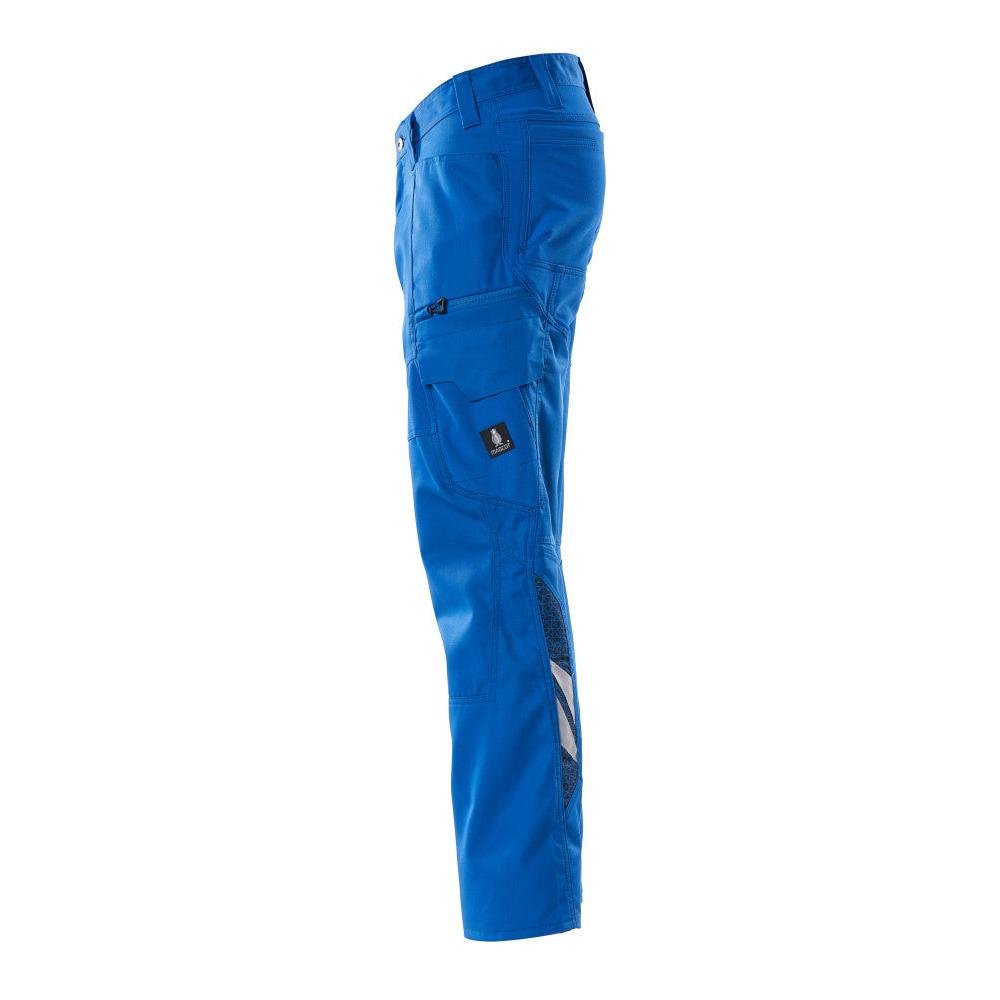 Broek, dijbeenzakken, broek met stretch inzetstukken, azuurblauw