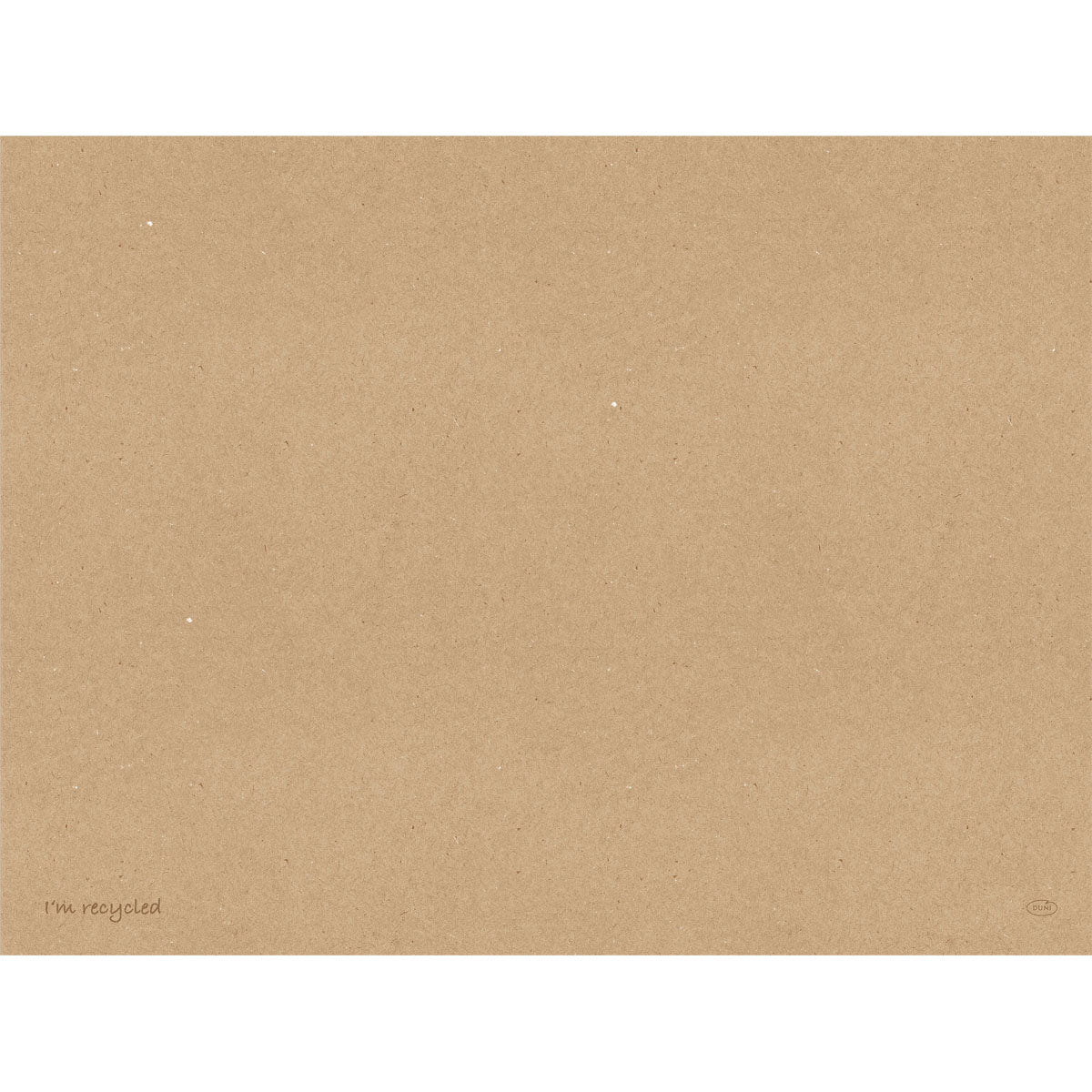 De Duni GmbH papieren placemats 30x40 cm zijn gemaakt van milieuvriendelijk, bruin gerecycled papier met natuurlijke spikkels en dragen subtiel "I'm recycled." in de hoek. Veelzijdig inzetbaar, verpakking met 250 stuks.