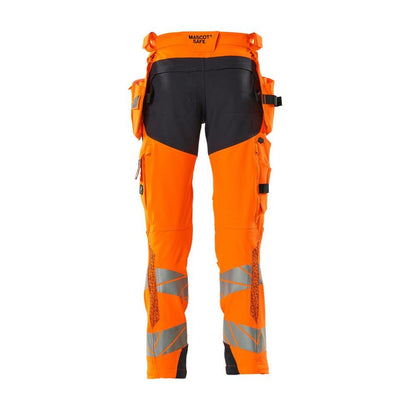 Broek met hangende zakken, broek ULTIMATE STRETCH, signalisatie oranje/zwart-blauw