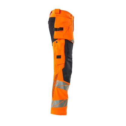 Broek met hangende zakken, broek ULTIMATE STRETCH, signalisatie oranje/zwart-blauw