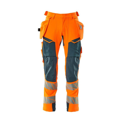 Broek met hangende zakken, broek ULTIMATE STRETCH, signalisatie oranje/donker petroleum