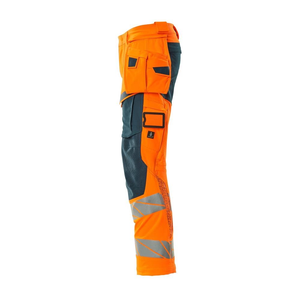 Broek met hangende zakken, broek ULTIMATE STRETCH, signalisatie oranje/donker petroleum