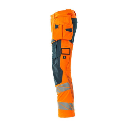 Broek met hangende zakken, broek ULTIMATE STRETCH, signalisatie oranje/donker petroleum