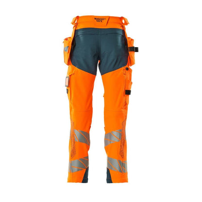 Broek met hangende zakken, broek ULTIMATE STRETCH, signalisatie oranje/donker petroleum