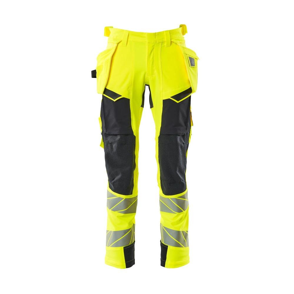 Broek met hangende zakken, broek ULTIMATE STRETCH, signalisatie geel/zwart-blauw