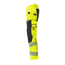 Broek met hangende zakken, broek ULTIMATE STRETCH, signalisatie geel/zwart-blauw