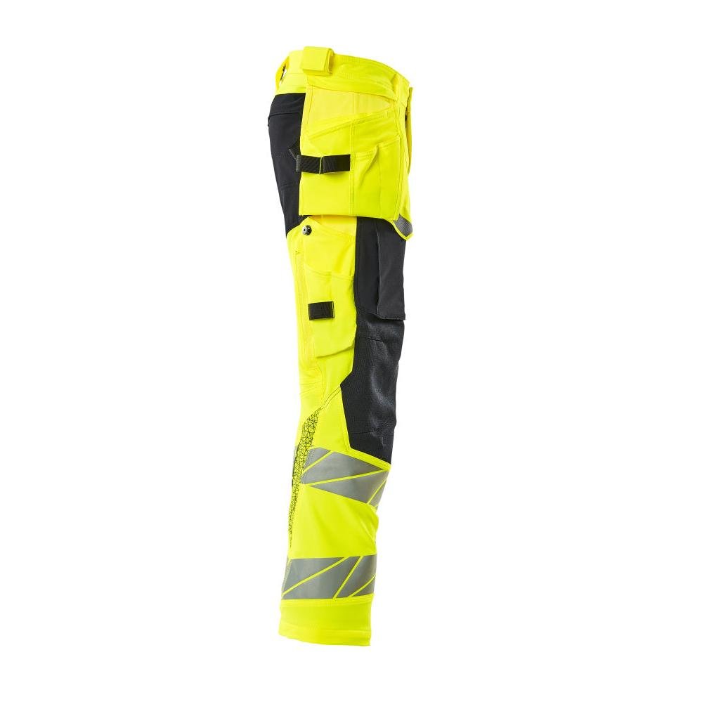 Broek met hangende zakken, broek ULTIMATE STRETCH, signalisatie geel/zwart-blauw