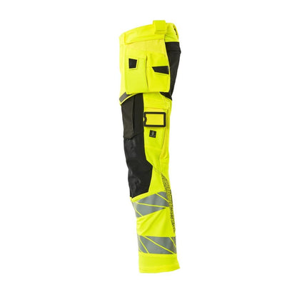 Broek met hangende zakken, broek ULTIMATE STRETCH, signalisatie geel/zwart