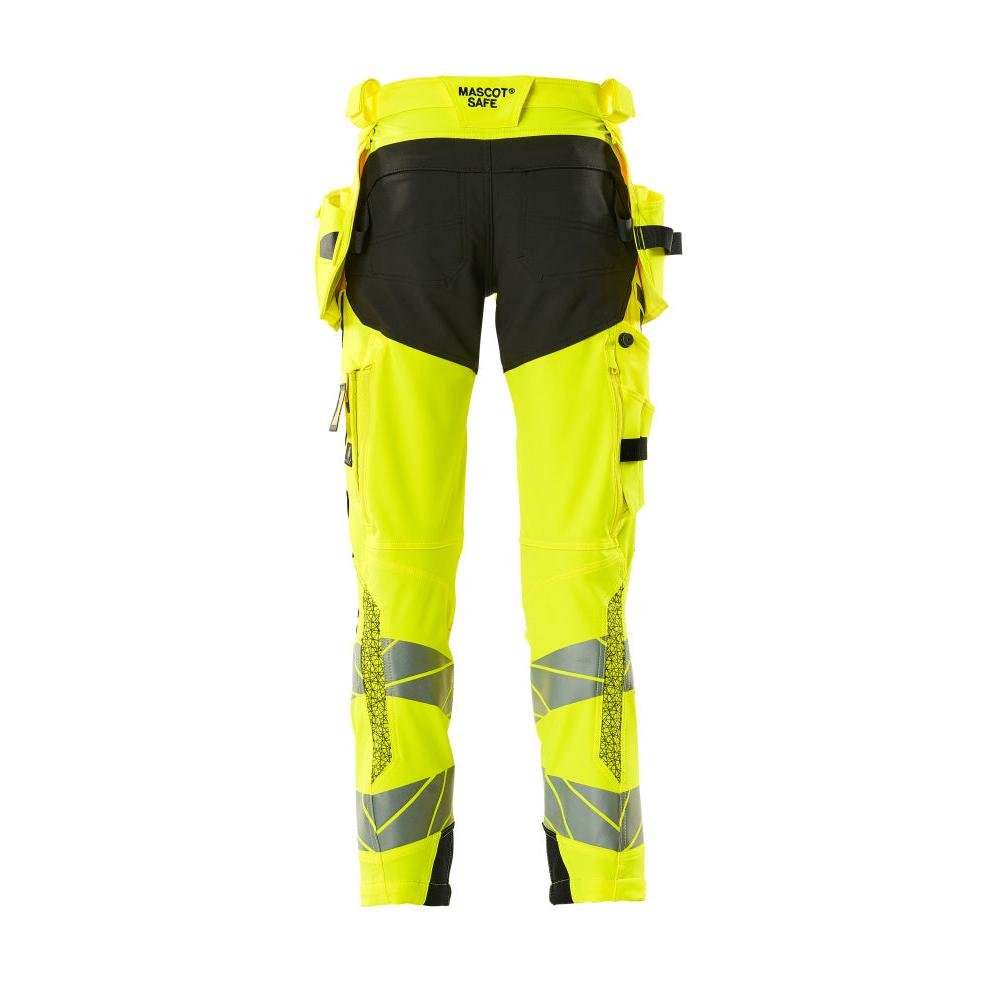 Broek met hangende zakken, broek ULTIMATE STRETCH, signalisatie geel/zwart