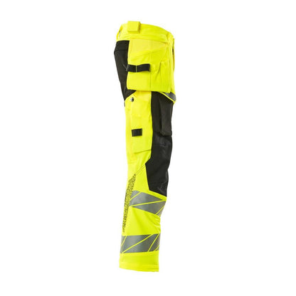 Broek met hangende zakken, broek ULTIMATE STRETCH, signalisatie geel/zwart