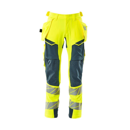 Broek met hangende zakken, broek ULTIMATE STRETCH, signalisatie geel/donker petroleum