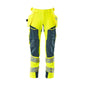 Broek met hangende zakken, broek ULTIMATE STRETCH, signalisatie geel/donker petroleum