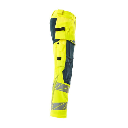 Broek met hangende zakken, broek ULTIMATE STRETCH, signalisatie geel/donker petroleum