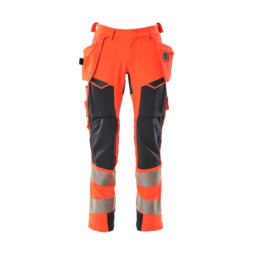 Broek met hangende zakken, broek ULTIMATE STRETCH, signalisatie rood/zwart-blauw