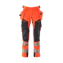 Broek met hangende zakken, broek ULTIMATE STRETCH, signalisatie rood/zwart-blauw