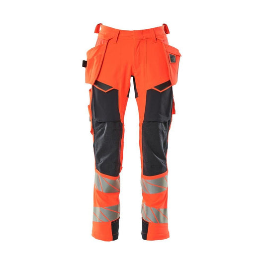 Broek met hangende zakken, broek ULTIMATE STRETCH, signalisatie rood/zwart-blauw