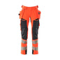 Broek met hangende zakken, broek ULTIMATE STRETCH, signalisatie rood/zwart-blauw