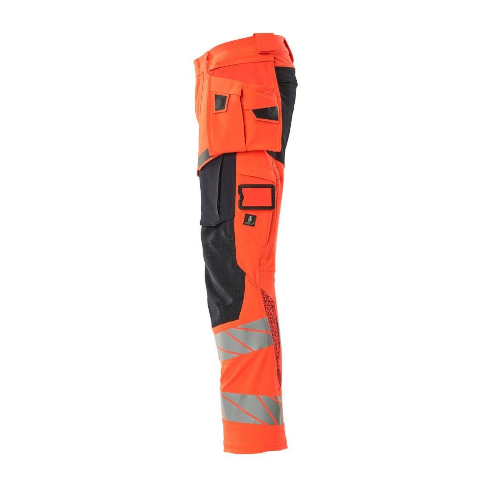 Broek met hangende zakken, broek ULTIMATE STRETCH, signalisatie rood/zwart-blauw