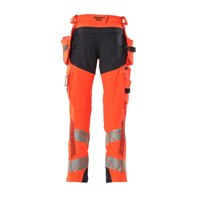 Broek met hangende zakken, broek ULTIMATE STRETCH, signalisatie rood/zwart-blauw