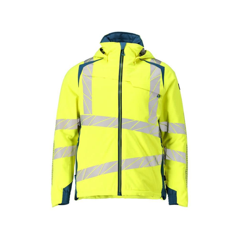 Winterjas CLIMASCOT®, lichtgewicht winterjas, signalisatie geel/donker petroleum