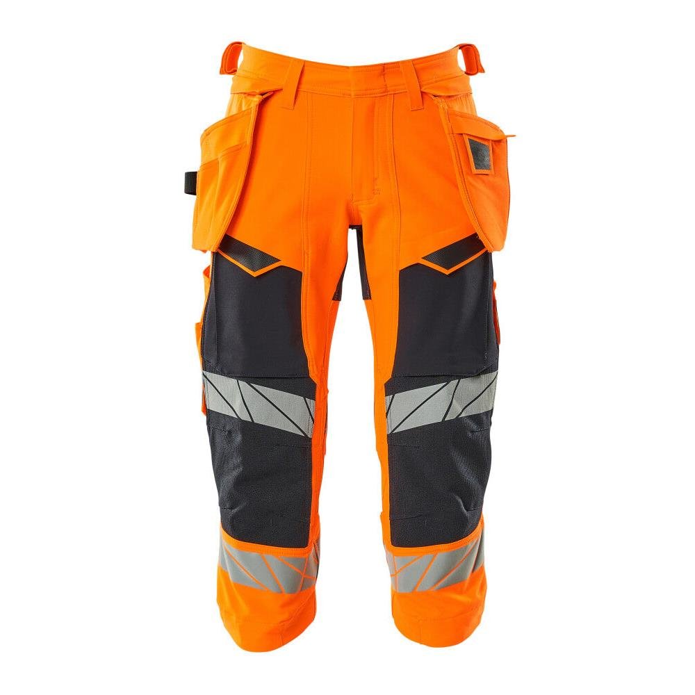 Driekwart broek, hangende zakken, stretch driekwart broek